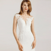 Elegant Simple Design Wedding Dress Fishtail Lace Sexy V-Neck Wedding Gown