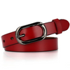 (Buy 1 Get 1) Women Fashion Casual Versatile Solid Color Square Pin Buckle Split-Leather Thin Belt