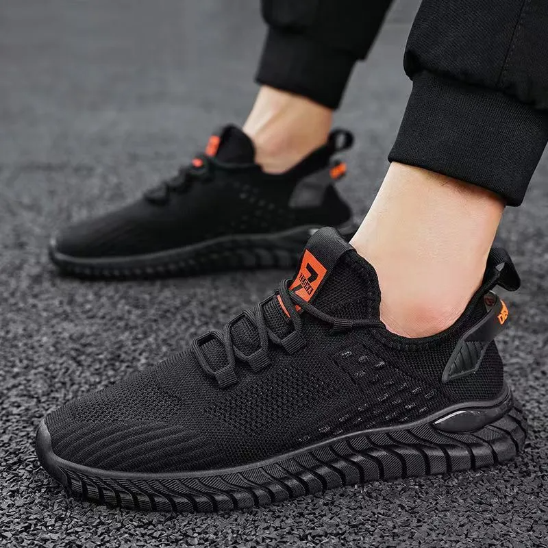 Men Summer Leisure Sports Versatile Mesh Cloth Flat Lace-Up Sneakers