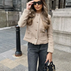 Women Fashion Metal Button Single-Breasted Long Sleeve Jacket