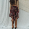 Women'S Retro Gothic Casual Floral Printing Mesh Irregular Skirt