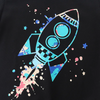 Children Kids Baby Fashion Boys Long Sleeve Cartoon Rocket Print Round Neck Pullover Sweatshirt