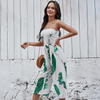 Women Vacation Bandeau Print Fashion Casual Wide Leg Jumpsuit