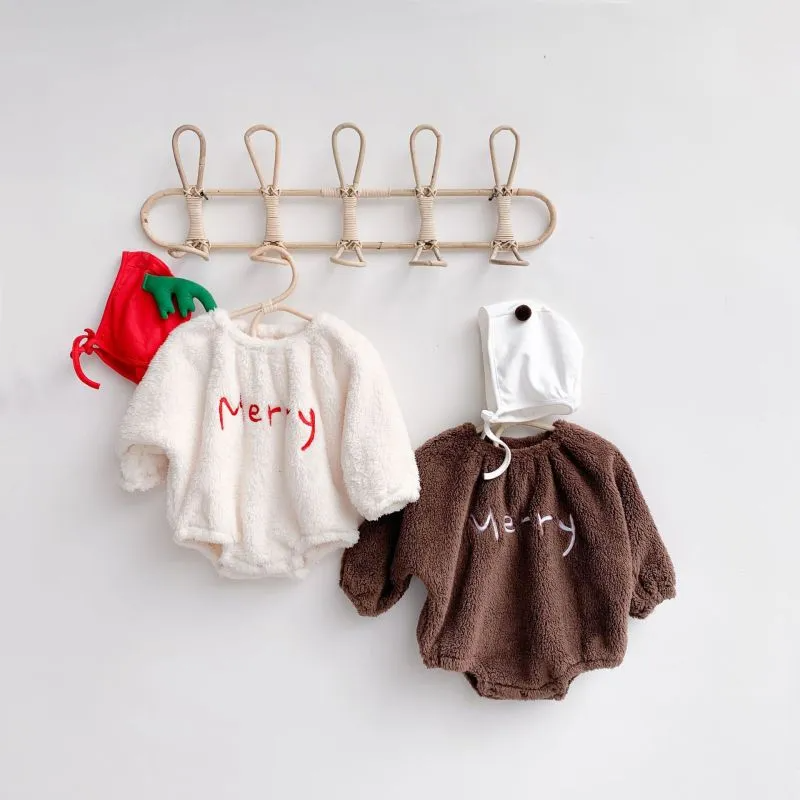 (Buy 1 Get 1) Kids Baby Boys Girls Fashion Casual Christmas Round Neck Long Sleeve Woollining Romper