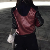 Women Motorcycle Street Contrast PU Jacket