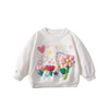 Children Kids Baby Fashion Girls Long Sleeve Round Neck Flower Sweatshirt