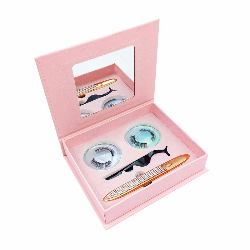 2 Pairs Magnetic False Eyelashes And Liquid Eyeliner Set