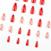 ( Buy 1 Get 2 ) Valentine Day Women Fashion Red Little Love Wearable False Nails