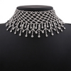 Women Fashion Exaggerated Mesh Water Drop Rhinestone Necklace