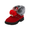 Kids Girls Winter Fashion Casual Round-Toe Thick-Soled Plus Velvet Snow Ankle Boots