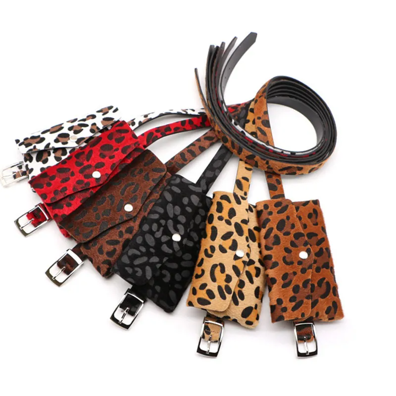 Women Leopard Pattern Waist Pack Coin Purse Belts