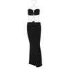 Women'S Fashion Sexy Metal Chain Halter Neck Cut Out Dress