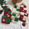 (Buy 1 Get 1) Kids Unisex Autumn Winter Casual Cute Christmas Cartoon Versatile Colorblock Knitwear Scarf Hat Sets