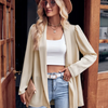 Women Fashion Casual Solid Color Long Sleeve Shirt Coat