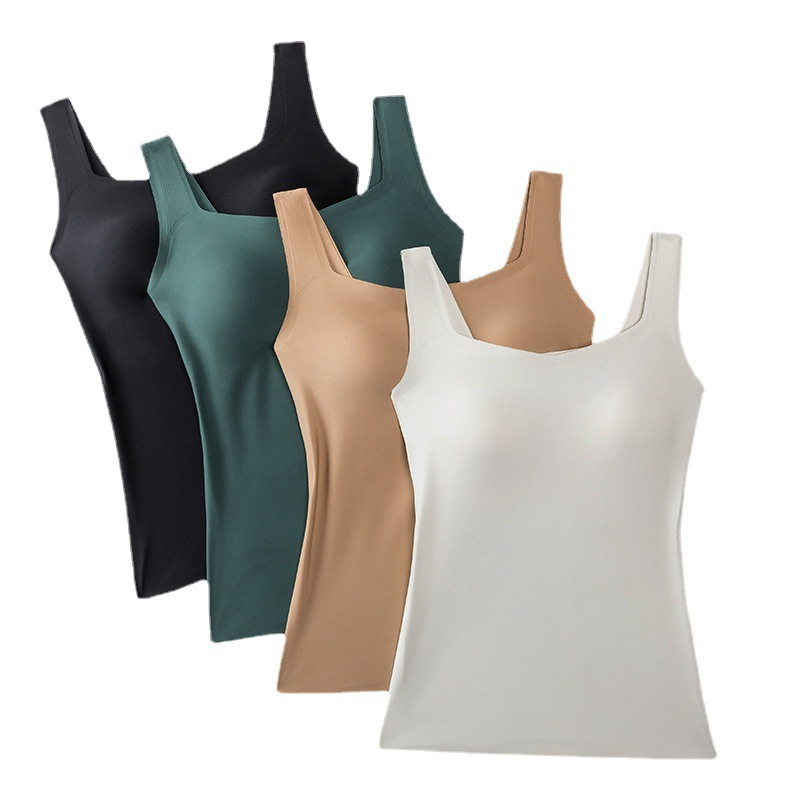 Women'S Fashion Nude All-In-One Slim Bottoming Vest Without Steel Ring