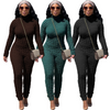 Women Fashion Solid Color Knitted Long Sleeve Bubble Clothing Jumpsuit