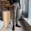 Fashion British Style Dress Suit Pants Men Plaid Pattern Gentlemen Business Casual Work Trousers