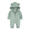 Kids Baby Boys Girls Autumn Winter Casual Cute Solid Color Bear Long Sleeve Hooded Jumpsuit