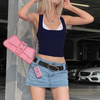 Women'S Fashion Edgy Solid Color Low Cut Cropped Tank Top