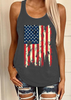 Women'S Fashion American Independence Day Flag Pattern 3D Digital Printing Sleeveless Tank Top T-Shirt