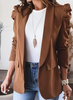 Women Fashion Solid Color Long Sleeve Lar Blazer Jacket