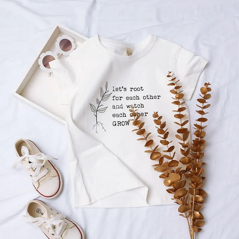 Kids Simple Letter Printed T-Shirt