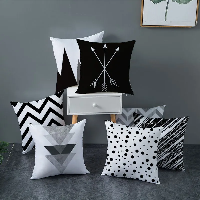 (Buy 1 Get 1) Simple Style Geometry Print Sofa Car Supply Cushion Cover Without Insert