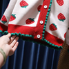 Children Kids Baby Fashion Girls Long Sleeve Strawberry Knitted Cardigan