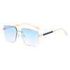 Women Fashion Frameless Cut Edge Square Gradient Sunglasses