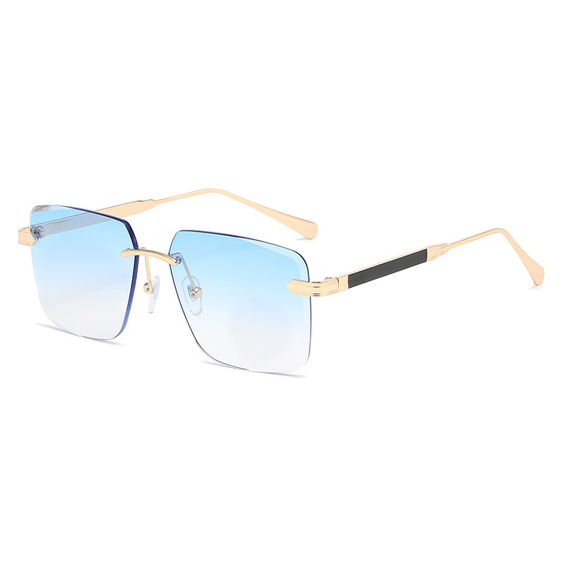 Women Fashion Frameless Cut Edge Square Gradient Sunglasses