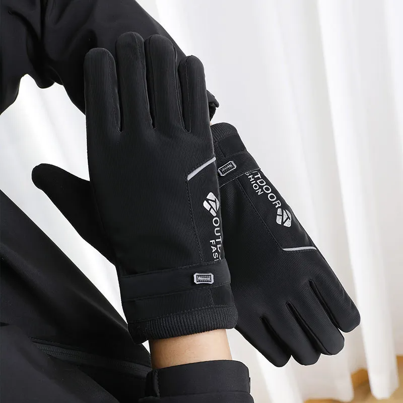 (Buy 1 Get 1) Men Winter Outdoor Cycling Warm  Velvet Gloves