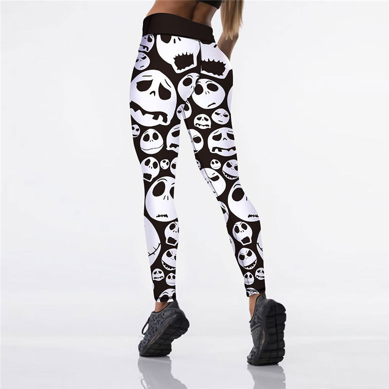 Women Halloween Fashion Cartoon Print Yoga Leggings