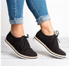 Women Retro Plus Size Simple Solid Color Lace-Up Round Toe Sneakers