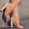 Women Sexy Summer Wrapped Design Chunky Heel Sandals