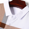 Men T-Shirt Lapel Plaid Short-Sleeved Cotton T-Shirt Summer T-Shirt