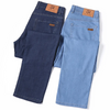 Men Fashion Casual Simple Solid Color Commuter Straight Pants Slight Plus Size Jeans