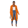 Women'S Casual Solid Color Long Sleeve Knitted Cardigan Overcoat