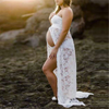 Women Sexy Strapless See-Through Lace Maternity Dresses