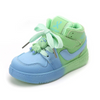 Kids Boys Girls Fashion Casual Round-Toe Velcro Lace-Up Colorblock High Top Sneakers