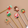 (Buy 1 Get 2) Christmas Cartoon Christmas Wreath Santa Claus Stainless Steel Fork Spoon Tableware