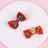 Kids Christmas Bow Hairpin Elk Print Clip Three-Piece Paper Card Set