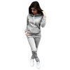 Women Fashion Cacsual Solid Color Pocket Hoodies Drawstring Defined Waist Pants Sports 2pcs Set