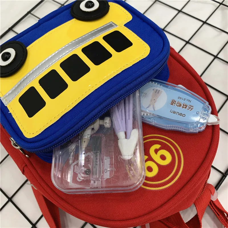 Children Kids Toddlers Fashion Girls Boys Cartoon Bus Pattern School Bag Backpack