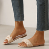 Women Plus Size Fashion Casual Large Strand Woven Flat Slippers