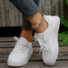 Women Fashion Casual Plus Size PU Lace-Up Sneakers