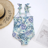 Children Kids Baby Fashion Girls Tropical Print Bow Strap One Piece Swimsuit