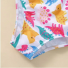 Children Kids Baby Fashion Girls Cute Multicolor Dinosaur Print Split Swimsuit 2pcs Set