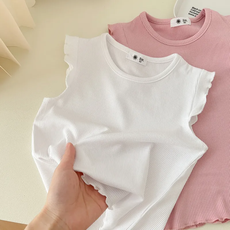 (Buy 1 Get 1) Children Kids Baby Fashion Girls Ruffle Sleeve Solid Color T-Shirt