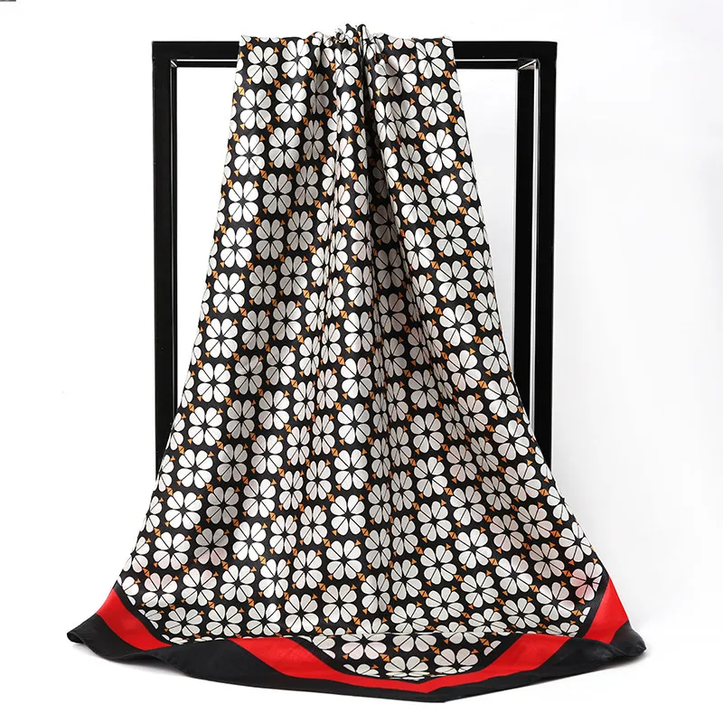 (Buy 1 Get 2) 90Cm Women'S Fashion Dot Print Silk Square Scarf