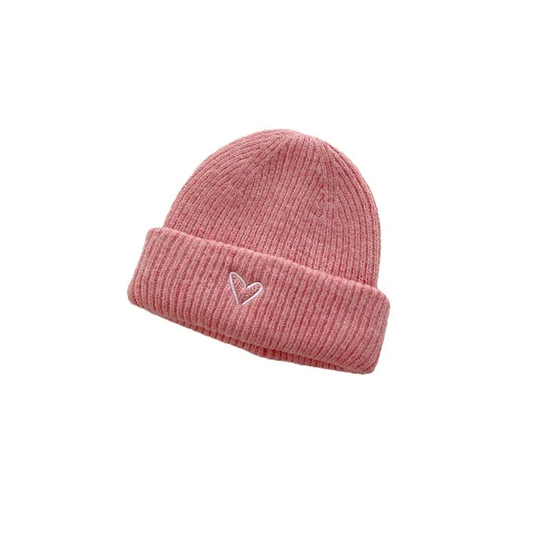 (Buy 1 Get 1) Kids Unisex Fashion Casual Versatile Heart-Shaped Embroidery Knitwear Hat